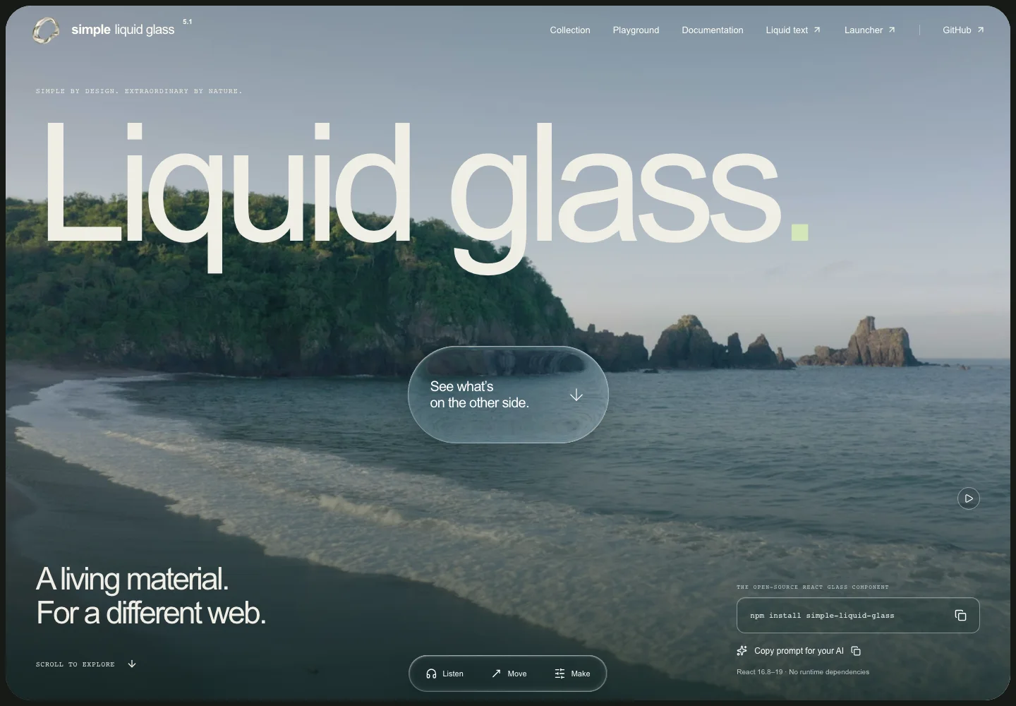 Un esperimento Simple Liquid Glass